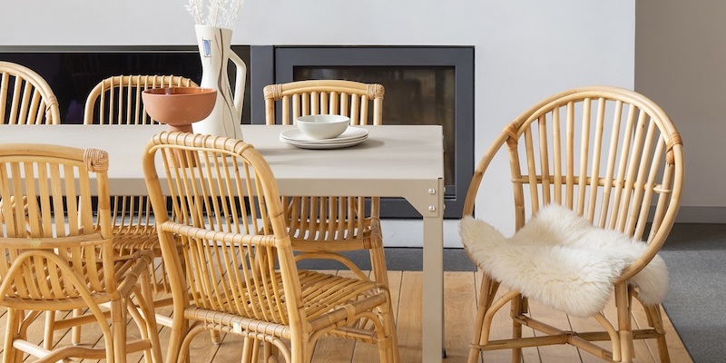 Vintage rattan dining room